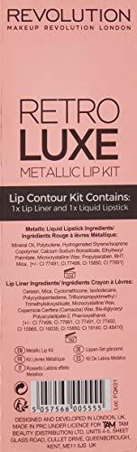 RETRO LUXE - METALLIC LIP KIT - DYNASTY - MAKE UP REVOLUTION, Pink - Image 3
