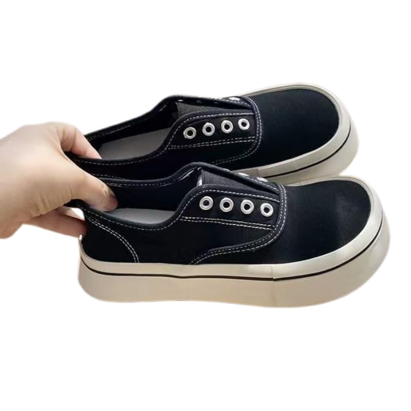 Sneakers Donna,Sneakers Basse da Donna in Tela, Casual, con Lacci E Plateau, Suola Spessa, Ideali per L'Uso Quotidiano.