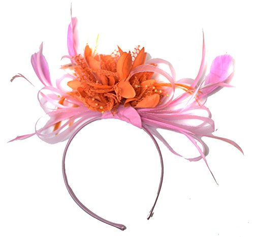 Bandeau rose femme élastique Caprilite, serre-tête tissu coiffure été