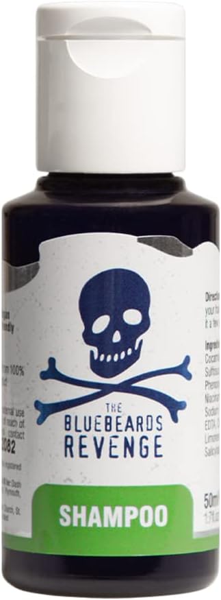 The Bluebeards Revenge Shampoo For Men Vegan Friendly Shampoo, Rehydrates Hair and Scalp, Removing Trapped Dirt, Oil and Styling Products, Sulfate and Paraben Free 50ml
