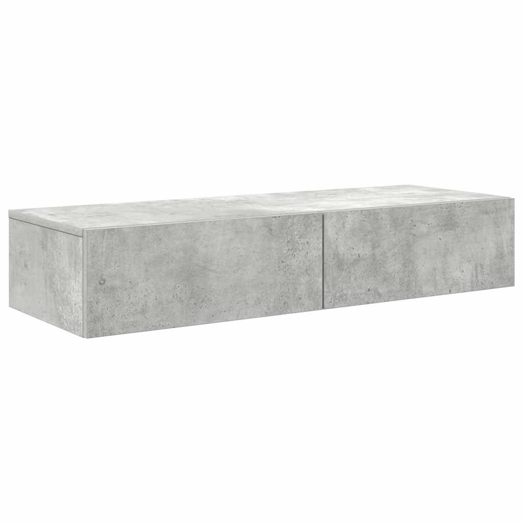vidaXL Wandschap met lades 100x36x19 cm bewerkt hout betongrijs