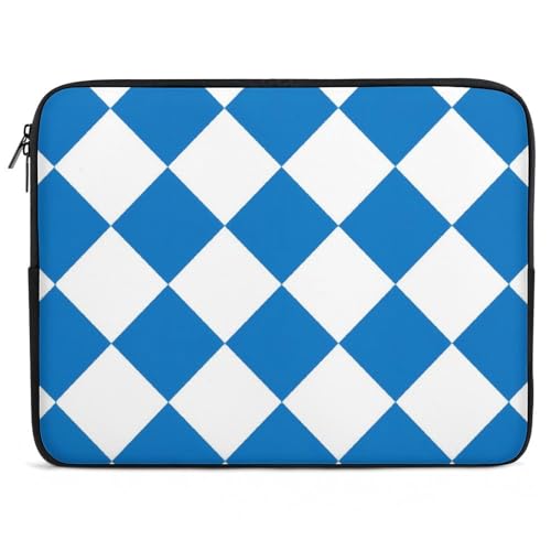 Custodia per Computer Portatile Plaid Check Borsa da Trasporto Resistente Antiurto per Laptop per Notebook Travel 15In bianco nero