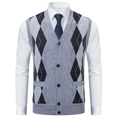 Chaleco de punto para hombre ajustado y cálido para otoño