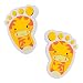 Bluecell 15-Pairs Cartoon Animals Guide Self-Adhesive Footprints Stickers Floor Decals for Kids Room Party Nursery Floor Stairs Decor (Giraffe (Yellow))