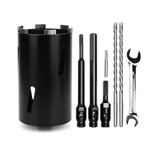 Couronne de forage de 125 mm, longueur utile 200 mm avec mandrin SD Plus 220 mm, Sds max 220 mm, mandrin hexagonal 110 mm, foret de centrage 10 x 240 mm, pour...