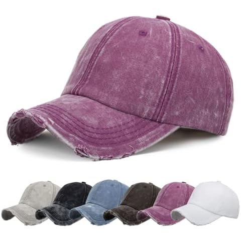Kfnire Baseball Cap Men Women Adjustable Cotton Distressed Ladies Dad Hat Cap Low Profile Unisex Vintage Trucker Hats Cover