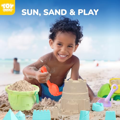 TOY Life Beach Toys for Toddlers Age 3-5, Sandbox Toy Building Sets with Sand Bucket Dump Truck and Waterproof Mesh Bag, Travel Sand Castle Toys for Kids - Thumbnail 2