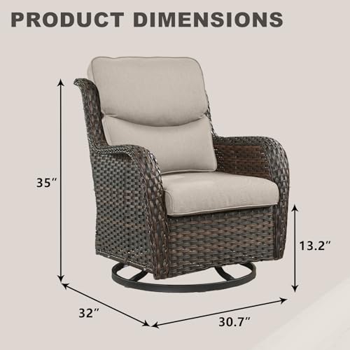 Wicker-Rocking-Chair-Swivel-Chairs-2-Piece-Rocker-Patio-Chairs-Set-Rattan-Rocking-Chair-for-Outdoor-Porch-Deck-Garden-Backyard-BrownBeigeSmile Wicker Rocking Chair Swivel Chairs 2 Piece Rocker Patio Chairs Set Rattan Rocking Chair for Outdoor Porch Deck Garden Backyard BrownBeigeSmile