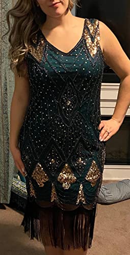 Image of PrettyGuide Women 1920s Gatsby Cocktail Sequin Art Deco Flapper Dress