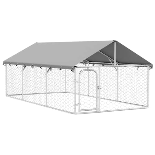 vidaXL Chenil Extérieur avec Toit pour Chiens 400x200x150 cm Cage Enclos