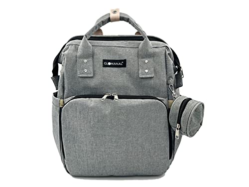 GLOMANAL Bolso Mochila Cuna para Bebes, el Bolso Carro Bebe es la opción perfecta de Regalo Bebe por sus Pañaleras, Cuna Bebe,Ganchos Carro, Chupetero y Usb ||regalos para bebes recién nacidos (Gris)
