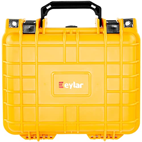 Eylar Small 10.62" Deep Gear, Equipment, Hard Camera Case Waterproof With Foam Tsa Standards (Yellow) #TOP13