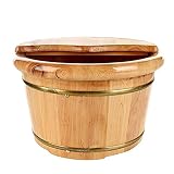 Huachaoxiang Fußbadewanne Aus Holz, Fußwanne Aus Nadelholz Sauna Fußwanne Zur Linderung Von Müdigkeit Pedikürebecken Wellnessmassage Genießen Sie das ganze Jahr,A