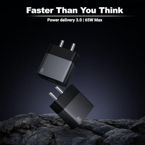 Image of AILKIN 65W GAN Charger PD Type C & USB Fast Adapter with Multi Port Charging GaN Technology for iPhone 16 /16 Plus /16 Pro /16 Pro Max,iPhone 15 /14 /13 /12 Series, Samsung and Other Devices (Black)