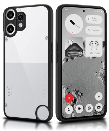 Image of WOW IMAGINE Shockproof Hybrid Back Cover for CMF by Nothing Phone 2 Pro 5G | Hard Slim fit Back Case | PC & TPU | Clear Transparent Case - Black