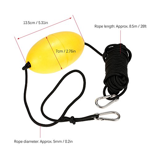 Festnight 1pc caiaque deriva âncora reboque corda reboque linha 9.1m / 30ft longa corda de nylon aço