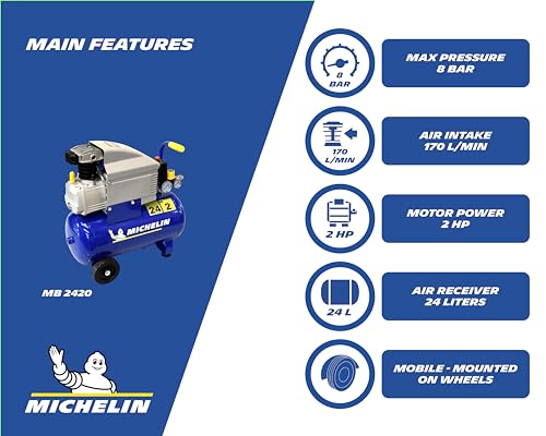 Michelin luchtcompressor, maximale druk, 8 bar - Afbeelding 3