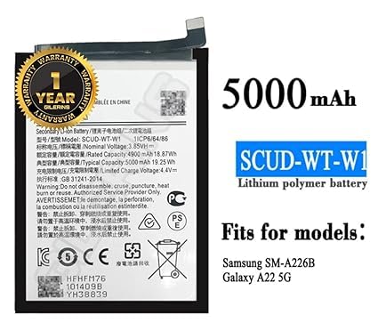 Image of Original WT-W1 Battery for Samsung A22 5G, F42 5G Battery with 1 Year Warranty**** (V2556)