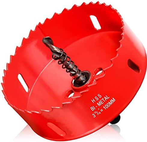 100mm Hole Saws Cutter, Bi-Metal Wood Drill Bit for Cutting Plywood, Fiberglass, PVC Board, Plastic and Drywall