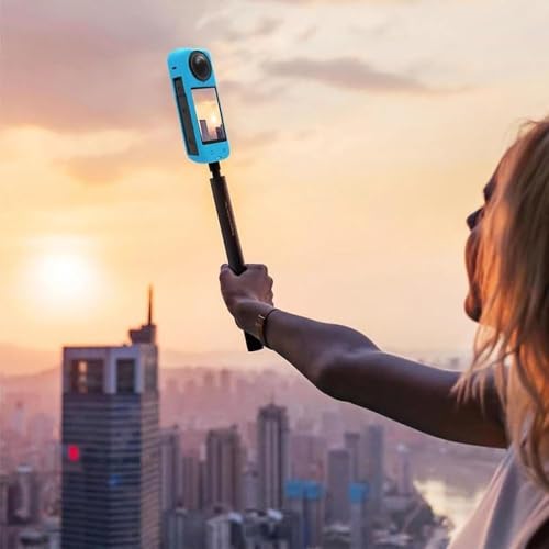 Image of Action Pro Silicone Protective Cover + Lens Cap Compatible with Insta360 X4 Action Camera (Blue)