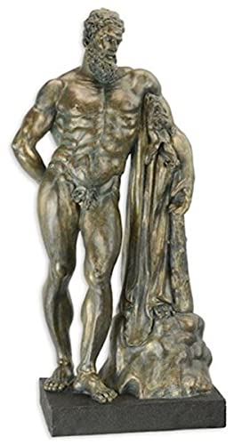 Statue Hercule en bronze et noir | Sculpture élégante en résine de 52 cm