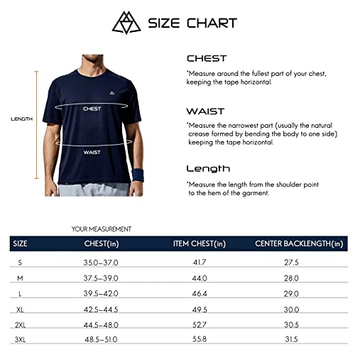 Haimont Men’s Shirts Short Sleeve Dry Fit Moisture Wicking Workout Gym Tees, Mesh Performance T-Shirts, Navy, Xl #TOP6