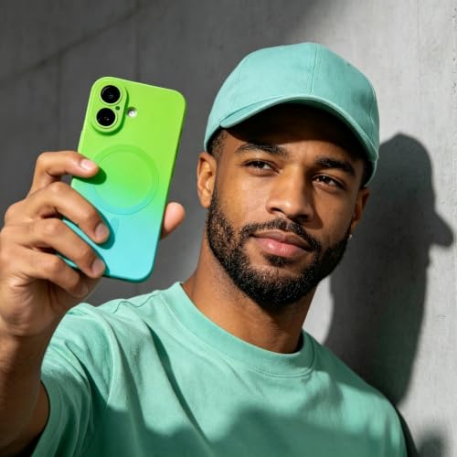 Keenkase Magnetic Silicone Case for iPhone 17, iPhone 17 Case, Green & Blue by Keenkase - Used condition - Image 3