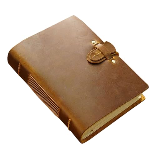 Carnet de voyage fait à la main en cuir véritable marron