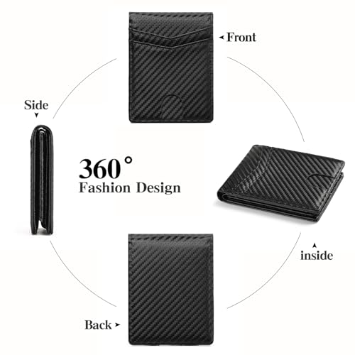 Leather Wallet for Men RFID Blocking Bifold Minimalist Pocket Men Wallet With 2 ID Window4
