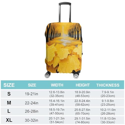 Travel Luggage Cover Elastic Suitcase Cover Autumn Yellow Leaves Luggage Covers Luggages Protector Covers for Travel Anti-Scratch Luggages Decorative Cover for Adult S2