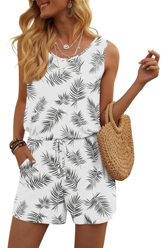 Image of DouBCQ Womens Summer Casual Sleeveless Loose Jumpsuits Romper with Pockets