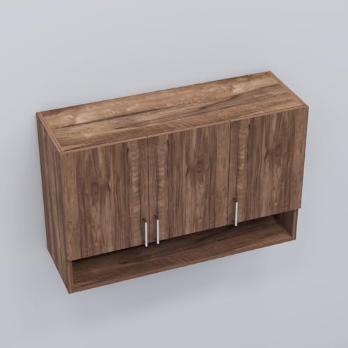 Image of SPECIALITY PANELS 3 Door Modular Wall Mounted Kitchen Cabinet with Organizer Shelf Space Saving Storage Unit | Engineered Wood Cupboard for Kitchen Living Room Organizer Furniture | DIY Assembly