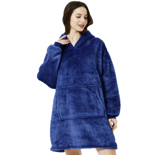 Manta con Capucha, Ultra Suave, cálida, acogedora, de Gran tamaño, con Capucha y Bolsillo Grande, Talla única, para Mujeres, Hombres, niñas, niños, Amigos, Adultos, Adolescentes, Unisex, Talla única Cover
