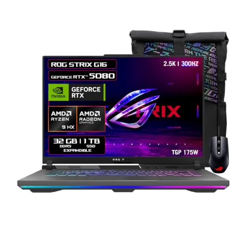 ASUS ROG Strix G16 Laptop Gamer Ryzen 9 8940HX RTX 5080 32GB RAM 1TB SSD
