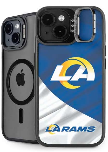 Skinit Kickstand Phone Case Compatible with iPhone 15 Plus - Officially Licensed NFL Los Angeles Rams Design