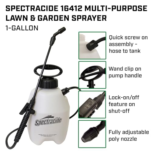 Spectracide 16412 1 Gallon Multi-Purpose Lawn & Garden Poly Tank Sprayer, Made in The USA, Adjustable Cone Nozzle, 1-Pack, Translucent White - Image 3
