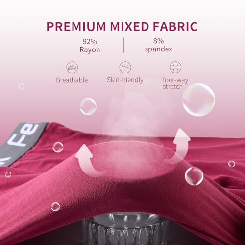 Feeleck Mens underwear Rayon Boxer Briefs 7-Pack,Soft & Moisture Wicking with Fly Underwear for Man2