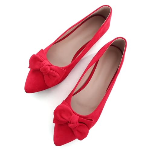 Image of TN TANGNEST Women Fashion Bowknot Flats Comfort Pointed Toe Dress Shoes