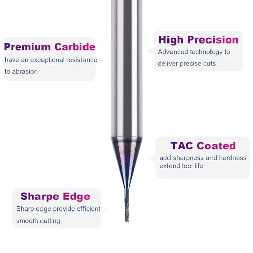 Image of SpeTool 1 /32 Inch Cutting Diamter Upcut Spiral Router Bit 1 /4 Inch Shank with TAC Coated Carbide CNC Router Bit End Mill Woodworking Slot Carving Engraving Tool
