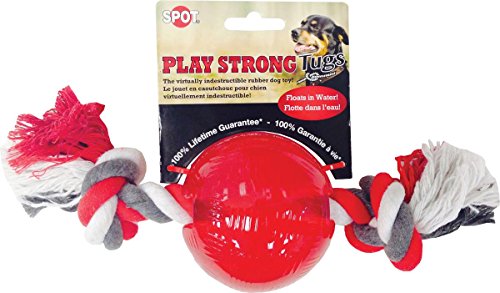 Ethical Pets Ética Mascotas Jugar Fuerte Pelota de Goma con Cuerda, 9,5 x