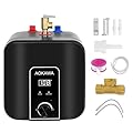 Aokawa Electric Mini Tank Water Heater 2.5 Gallon Under Sink Instant Hot Water Point of Use for RV Kitchen Bathroom Camper with Safety Vavle 1/2" NPT Wall or Floor Mounted