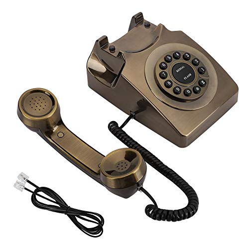 Teléfono de escritorio retro con cable y botones estilo vintage miniatura 7