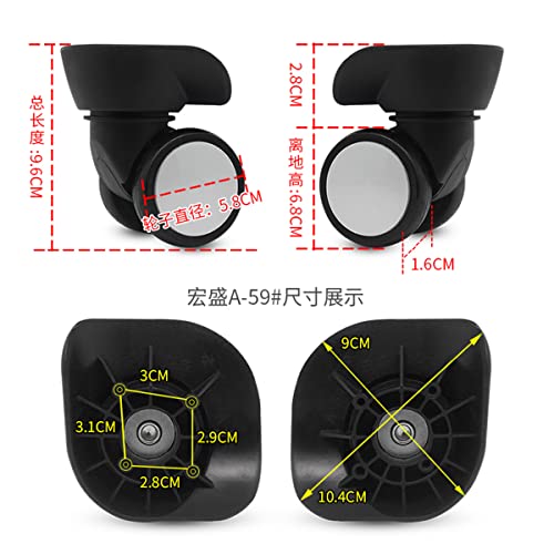 Luggage Suitcase Wheels Swivel Wheel Replacement Travel Suitcase Wheels Plastic Bearings Repair Set for Luggage Kits (A-59-YF)2
