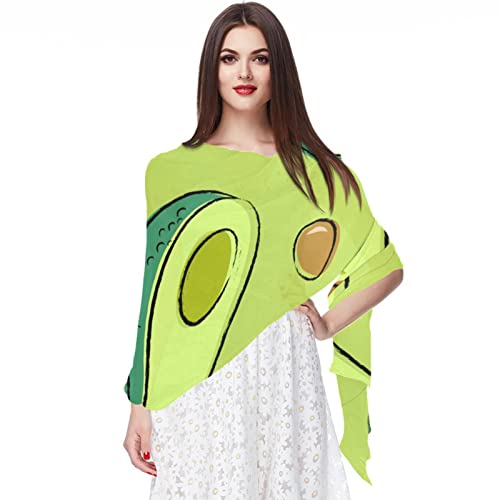 Foulard avocat mousseline de soie femme écharpe légère imprimée multicolore 01