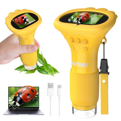 OUTACT Microscopio Digitale Bambini,Microscopio Portatile con 8 LED Regolabili,50-1000X,4 Livelli di Regolazione,con...