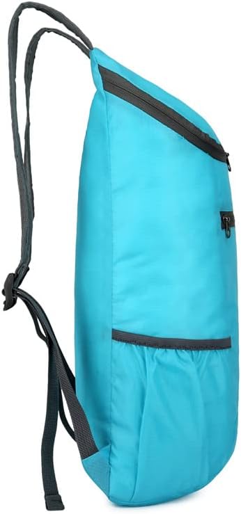 Miniatura 6 de Mochila de senderismo de 20 L, resistente al agua, ligera, plegable, pequeña mochila para viajes, camping, al aire libre, Negro&gris, Grande,