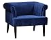 Produktbild Atlantic Home Collection Charlie Sessel, Armlehnenstuhl mit Massivholzfüßen, Samt, Blau, 74 x 86x 70
