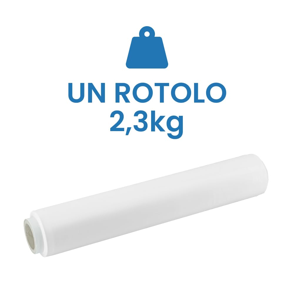 IMBALLAGGI 2000 - Wysuwana folia do pakowania białego, 12 rolek 160 x 30MYx50H cm do uniwersalnego opakowania, dodatkowa trwała folia opakowaniowa - rolka do pakowania do wysyłki i przeprowadzki