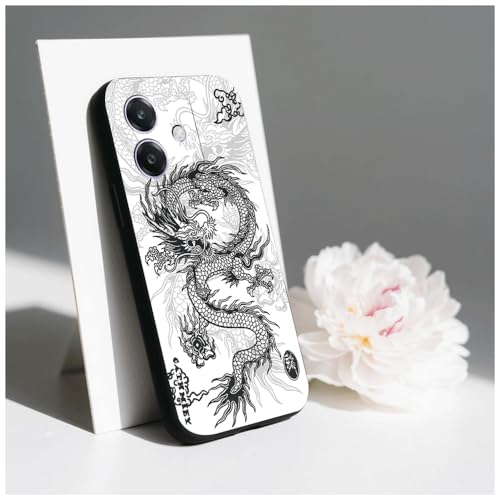 Compatibile con OPPO A60 5G/OPPO A40m/OPPO A40 4G Custodia Morbida TPU Antishock Disegno Drago Cover