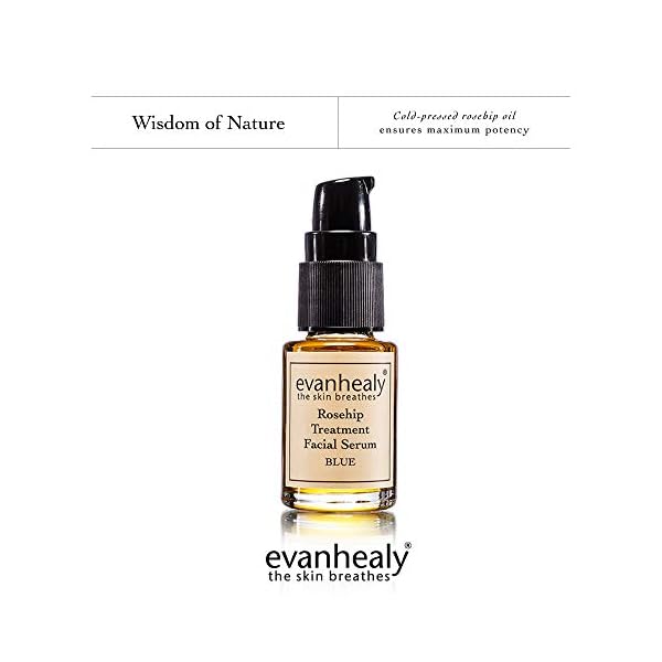 evanhealy Rosehip Calming Serum | Blue Skin Care Line with Organic Whole Essential Oils | Nurturing, Soothing Facial Oil Serum | Organic Facial Oil For Sensitive, Reactive Skin